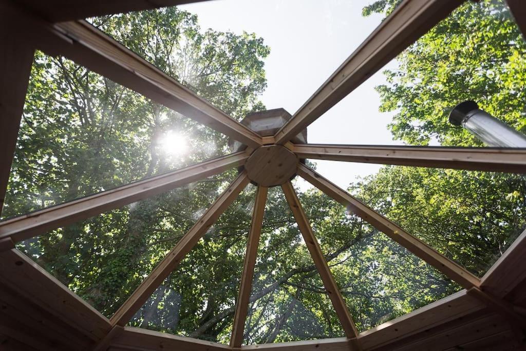 Romantic Treehouse With Hot Tub & Bbq Lodge Praze an Beeble Exterior foto